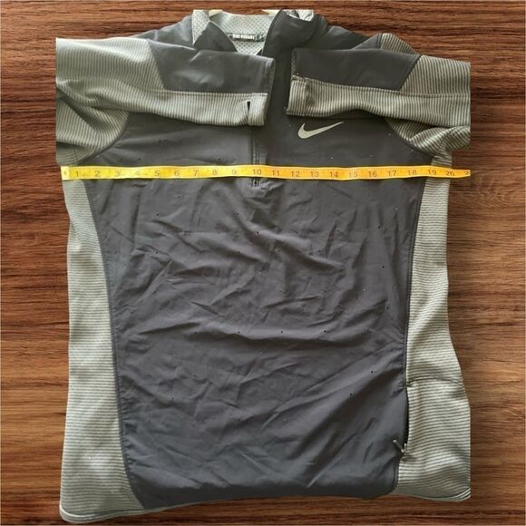 NIKE AEROREACT 1/4 ZIP PULLOVER RUNNING JACKET BLACK/GREEN WOMEN'S SZ LG - Picture 4 of 5